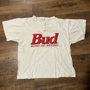 Vintage 90’s Budweiser XL White Short Sleeve Tee with Red Print